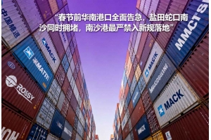 春節前華南港口全面告急，鹽田蛇口南沙同時擁堵，南沙港最嚴禁入新規落地